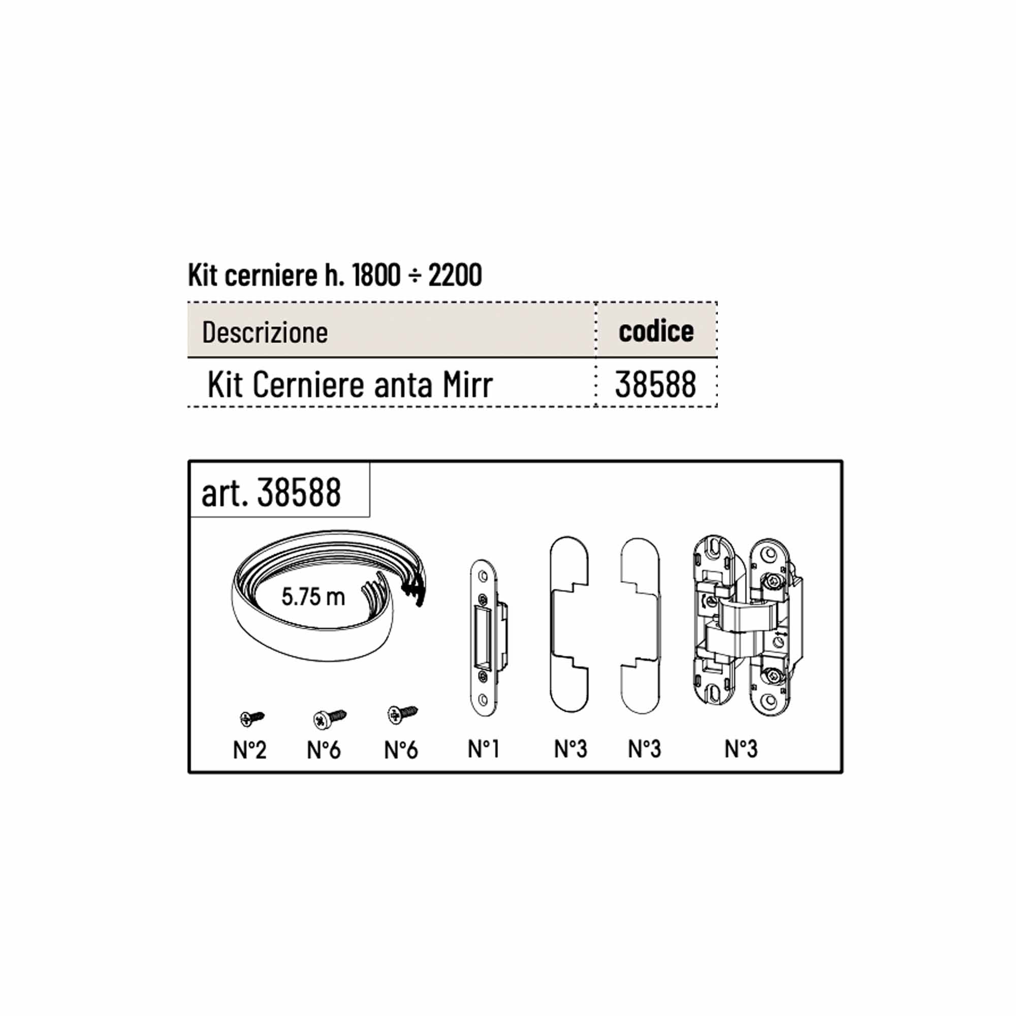 Kit Ferramenta Scrigno per Porta Mirr