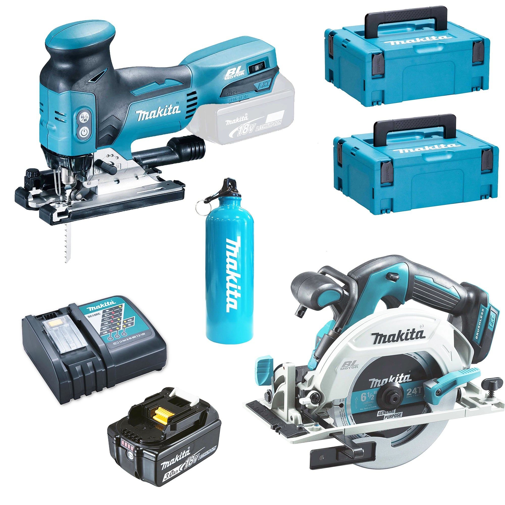 Set Elettroutensili Makita DJV181+DHS680 18V 3Ah