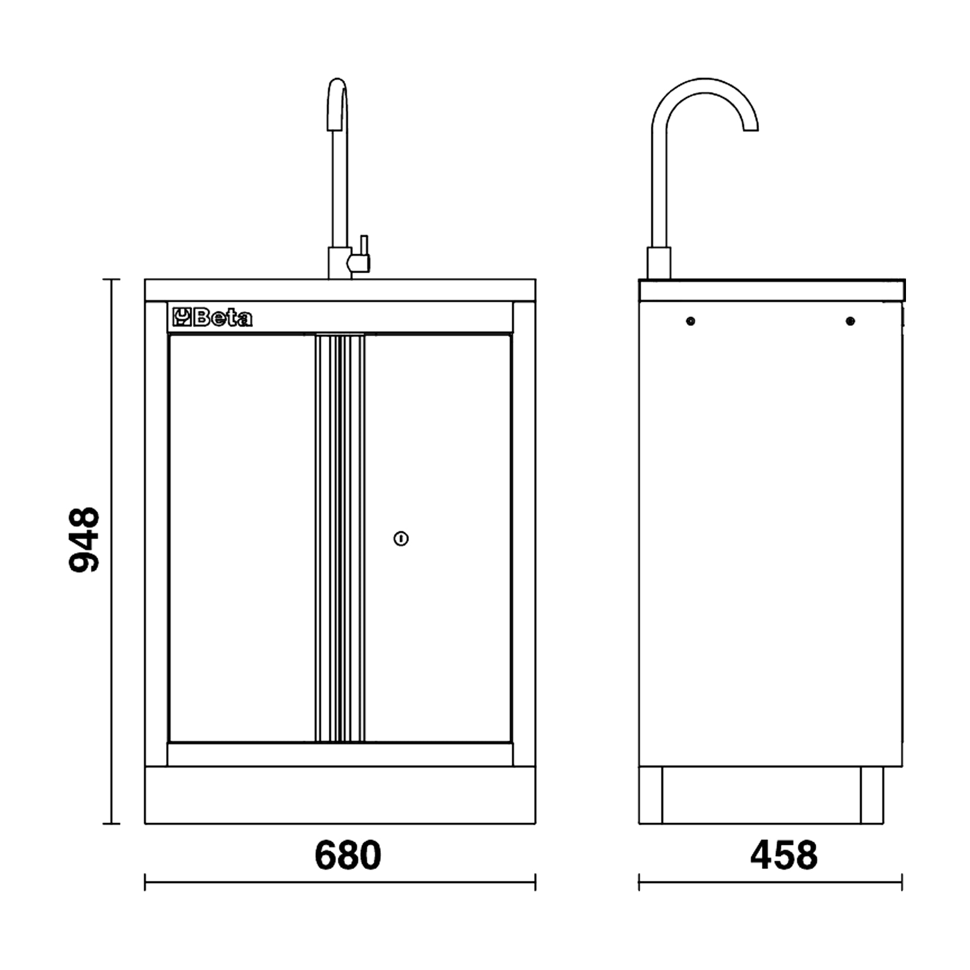 Modulo fisso con lavandino Beta C45PRO ML