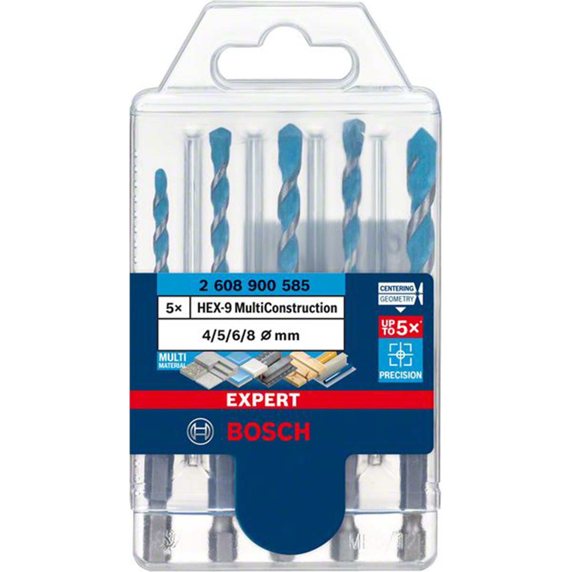 Set punte per metallo Bosch Expert HEX-9 MultiConstruction 4/5/6/6/8 mm 5PZ